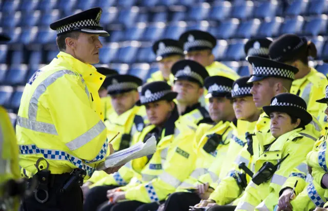 Police officers at Hampden