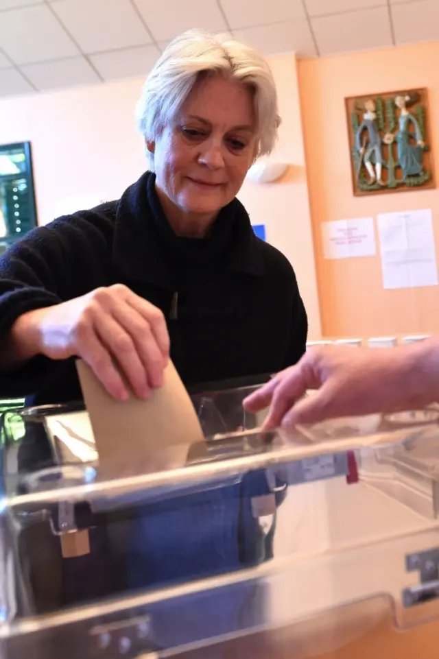 Penelope Fillon votes in Solesme