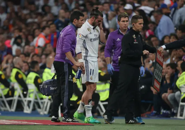 Gareth Bale goes off injured