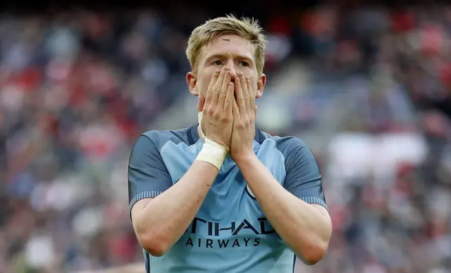 De Bruyne looks dejected