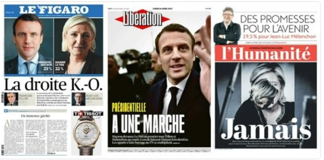 Monday's front pages of France's newspapers