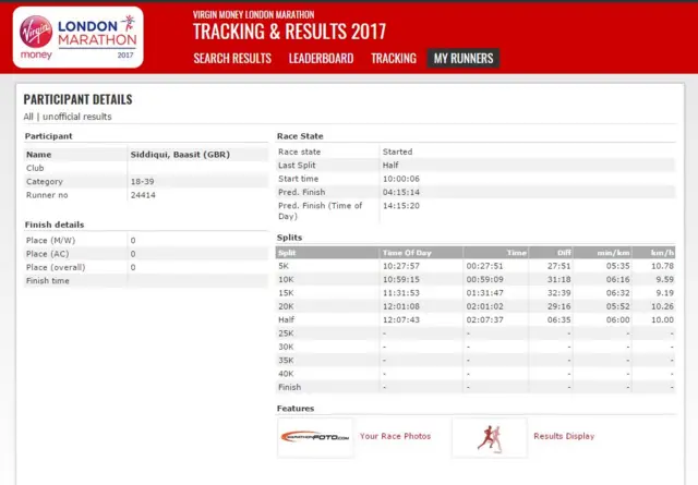 Marathon tracker