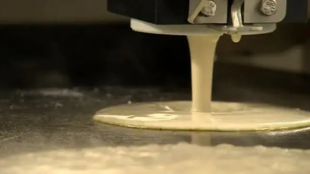 Oatcake batter being poured