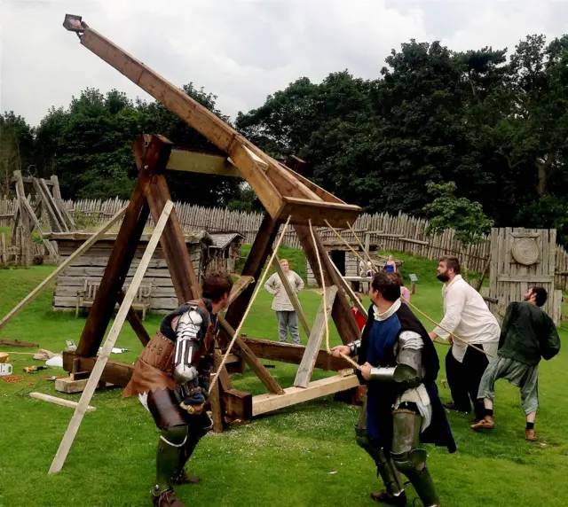 Medieval catapult at Mountfitchet Castle