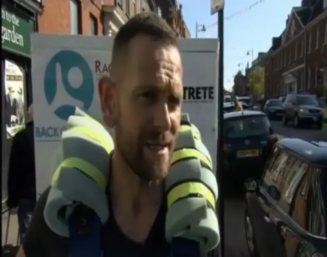 Ben Blowes with his tumble dryer