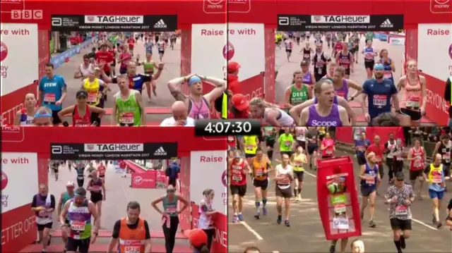 Runners completing the London Marathon