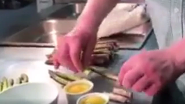 Nigel Smith preparing asparagus