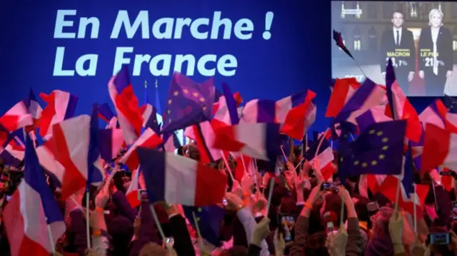 Celebrations in Macron camp