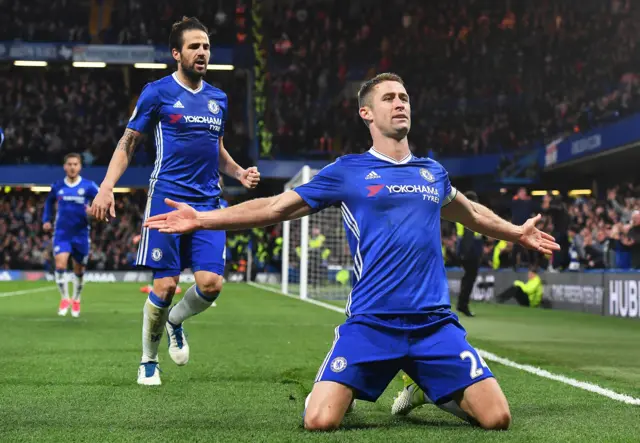 Gary Cahill celebrates