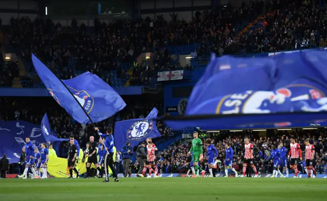 Chelsea enter the stadium