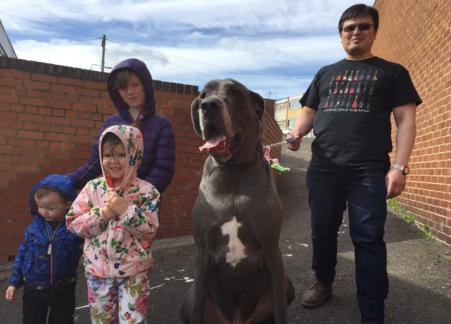 Big dog and his family