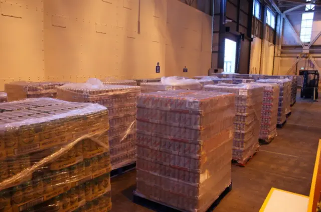 Pallets of  beer