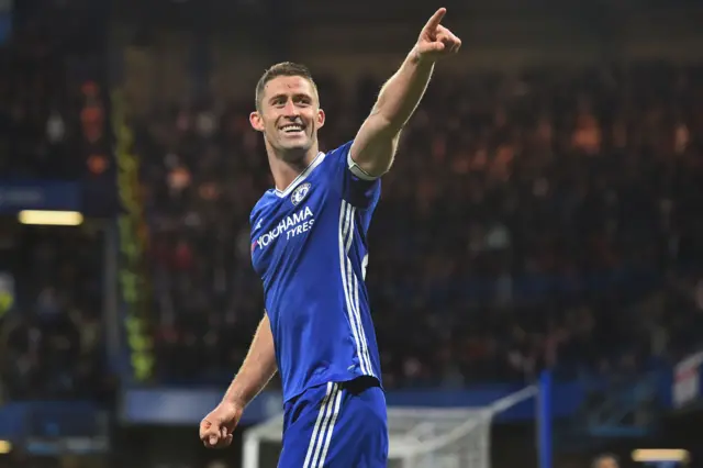 Gary Cahill celebrates