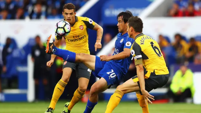 Okazaki, Koscielny and Xhaka