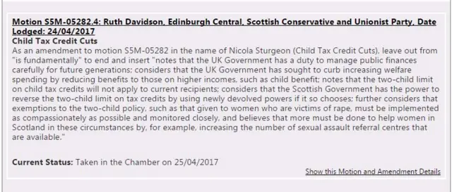 Ruth Davidson's motion