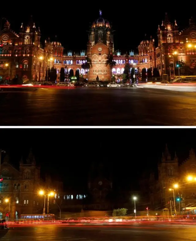 Chhatrapati Shivaji Terminus, formerly known as Victoria Terminus, in Mumbai went dark