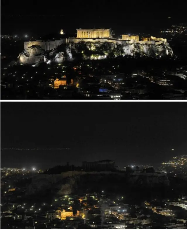 The Acropolis in Athens seemed to disappear on the hillside