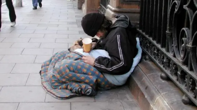 Beggar in street