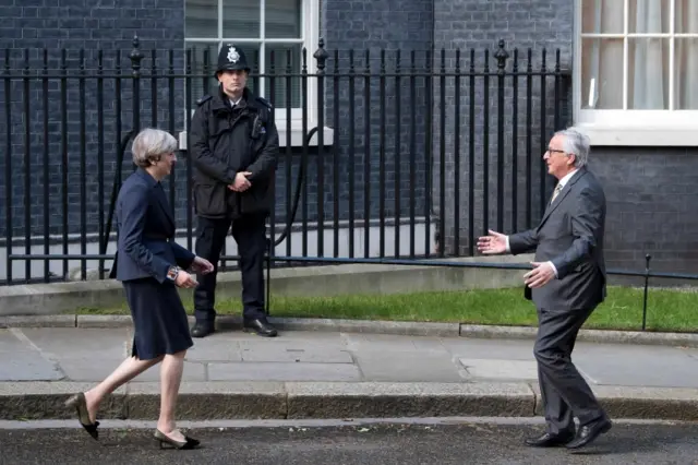 Theresa May meets Jean-Claude Juncker