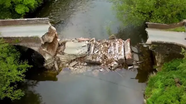 Collapsed bridge