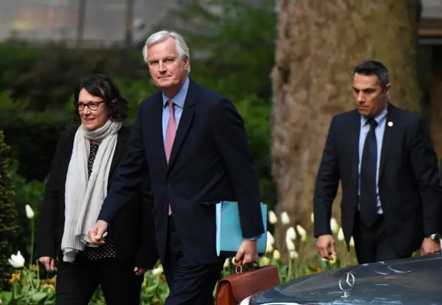 Michel Barnier arrives in Downing Street