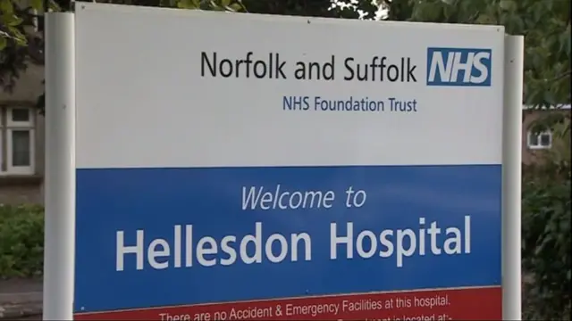 Sign at entrance to Hellesdon Hospital