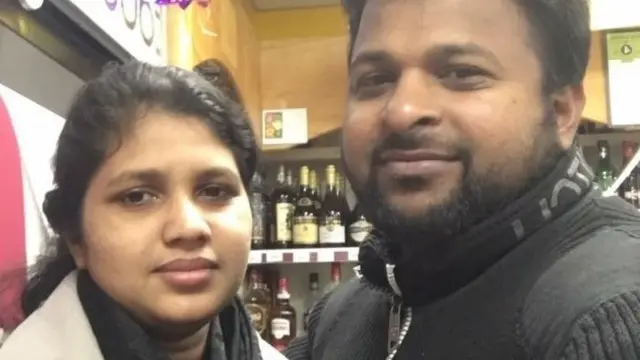 Vinisha Ajanraj pictured with her husband Thangarasa Ajanraj