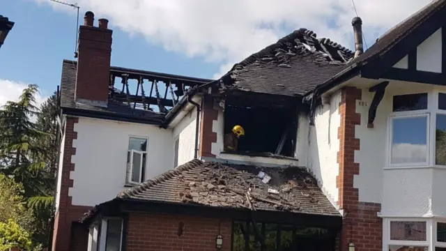 Damage to the house on Sneyd Avenue