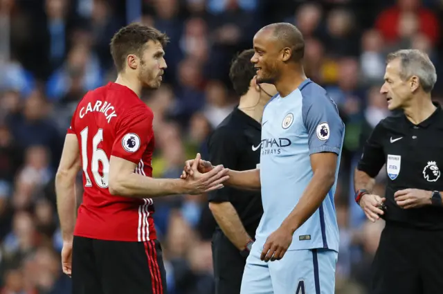 Michael Carrick and Vincent Kompany