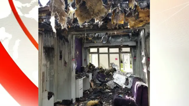 Damage inside the house on Sneyd Avenue