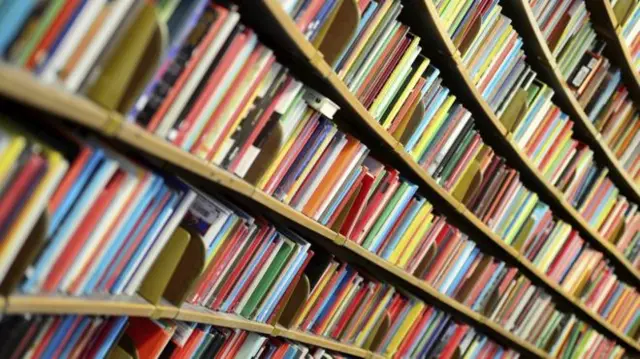 Library books on a shelf