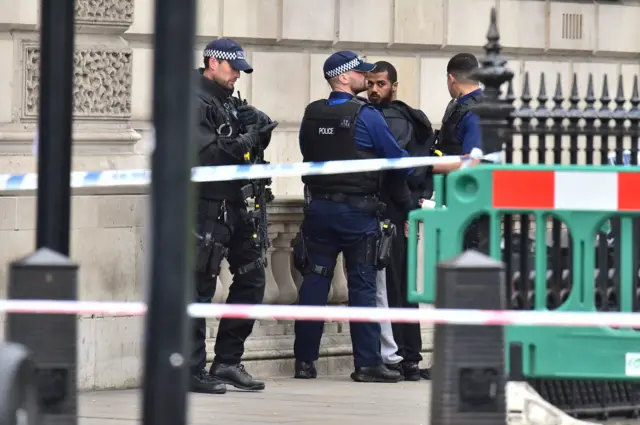 Armed police at Whitehall