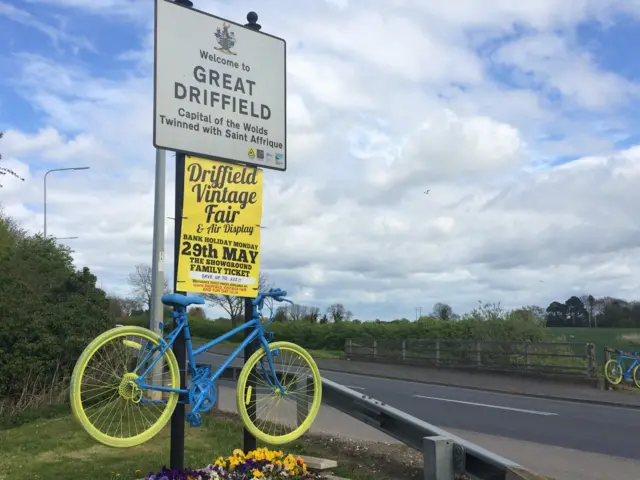 Yellow and blue bike in Driffield