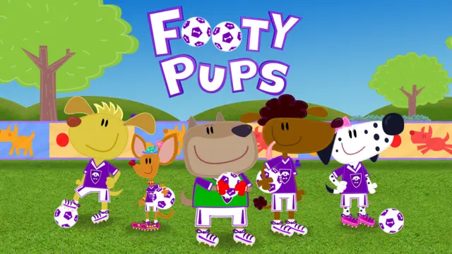 Footy Pups cartoon graphic