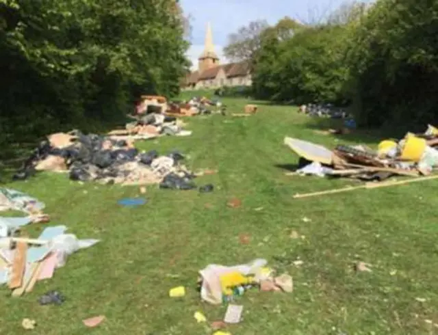 Fly-tipped rubbish