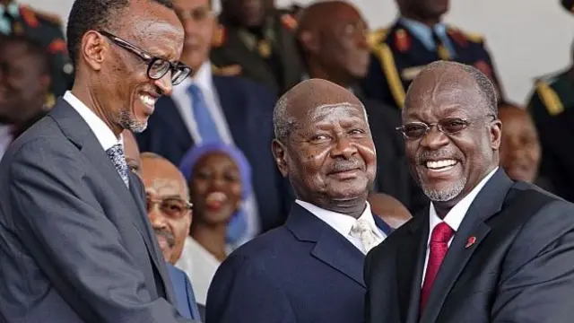 President Magufuli, seen here in the right at his inauguration