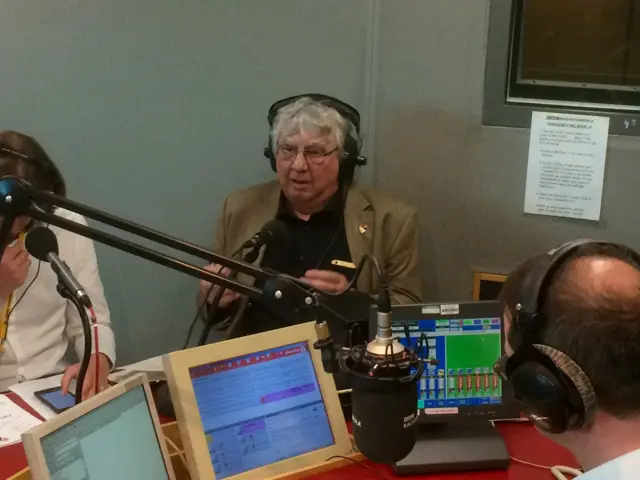 Cliff Jordan in radio studio