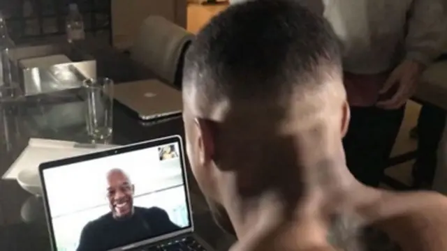 Dr Dre and Anthony Joshua