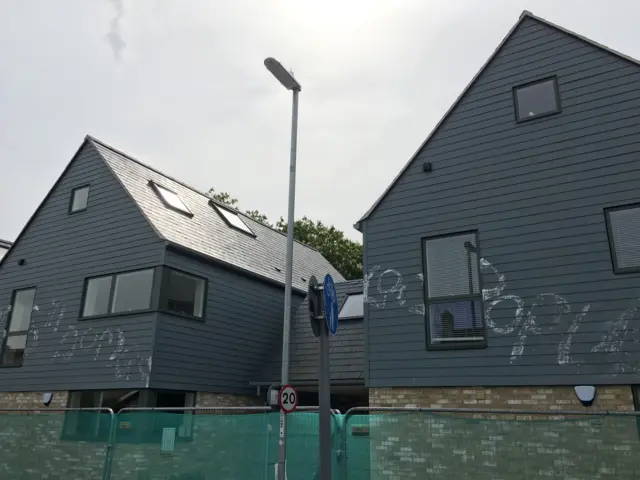 Latin Graffiti on houses in Cambridge