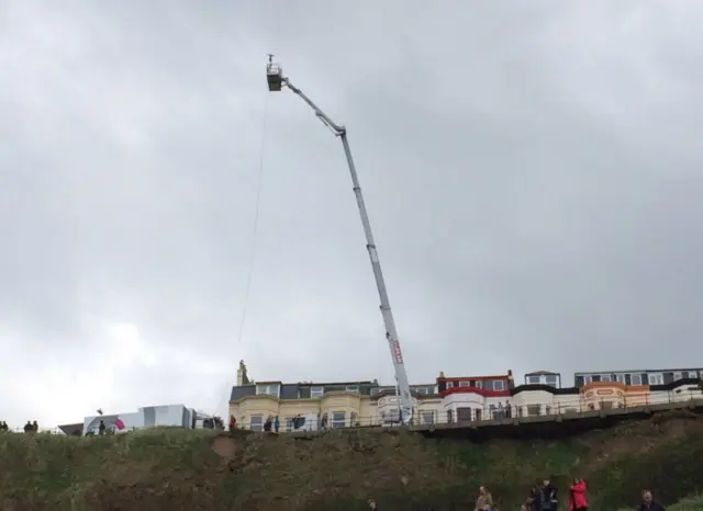 Large crane in the air in Scarborough