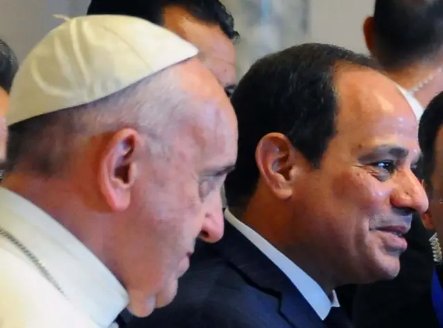 Pope with Egyptian president