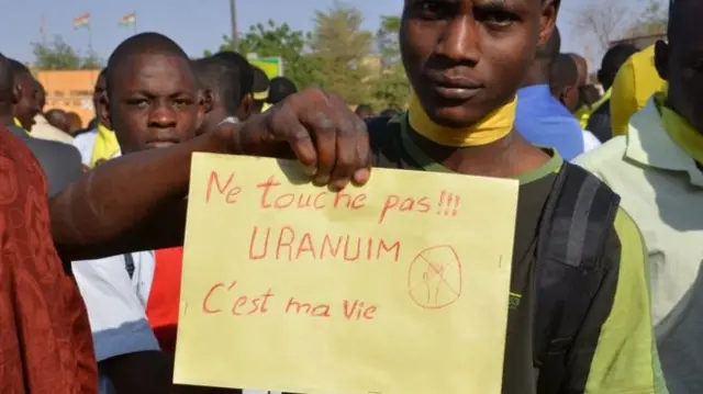 A protester against the Uranium deal