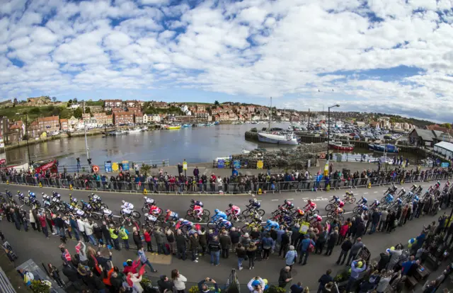 Riders cycle through Whitby