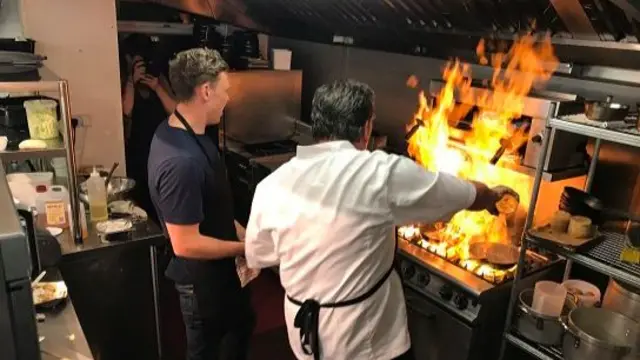 Fire in kitchen