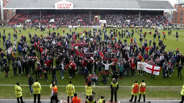 Leyton Orient pitch invasion