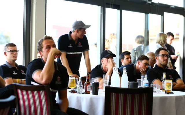 Somerset players watch TV