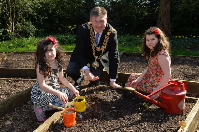 Nancy with the Lord Mayor Councillor Carl Rice