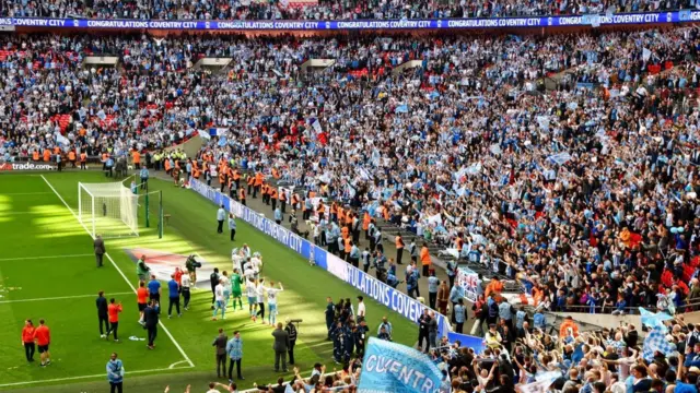 Coventry City celebrate with their fans