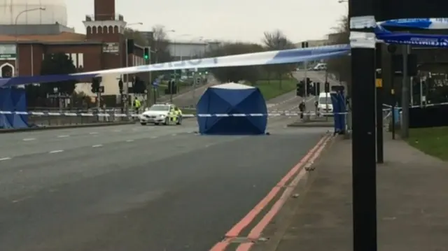 Police scene at Belgrave Middleway, Birmingham