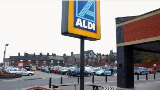 The car park at Aldi in Leek